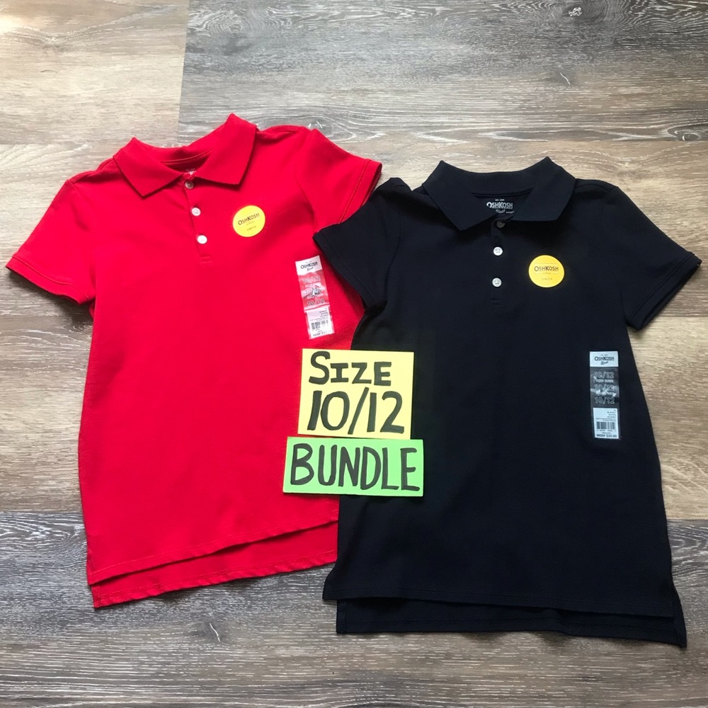 🛍$6 EACH! NWT Oshkosh School Girls 10/12 Polos